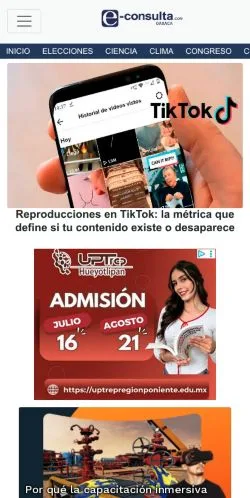 Vista previa del sitio E-Oaxaca, medio de España para artículos patrocinados
