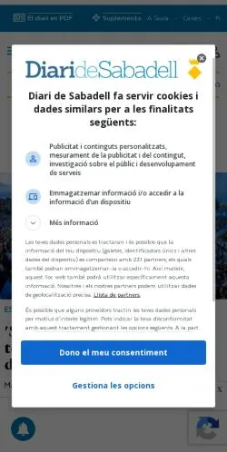 Anteprima del sito Diari de Sabadell, media di Spagna per articoli sponsorizzati