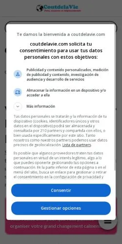 Anteprima del sito Coût De La Vie, media di Stati Uniti per articoli sponsorizzati