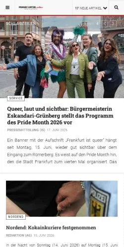 Anteprima del sito Frankfurter Online, media di Germania per articoli sponsorizzati