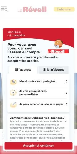 스폰서 기사용 프랑스 매체 Le Réveil Vivarais 사이트 미리보기