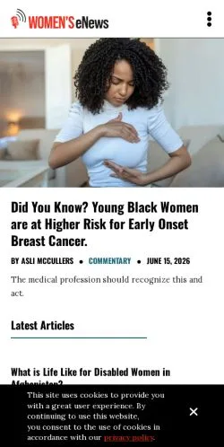 Anteprima del sito Women's eNews, media di Stati Uniti per articoli sponsorizzati
