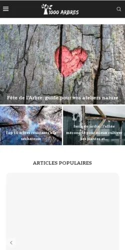 Anteprima del sito 1000 Arbres, media di Francia per articoli sponsorizzati