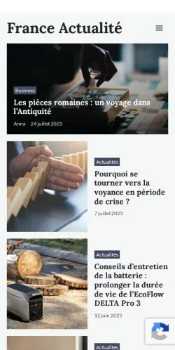 Anteprima del sito France Actualité, media di Francia per articoli sponsorizzati
