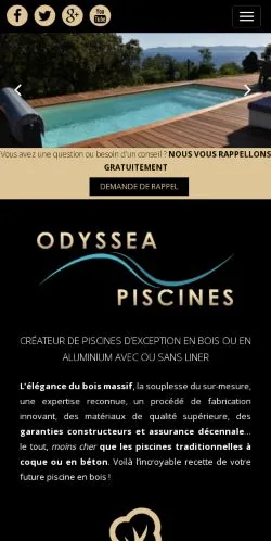 Anteprima del sito Odyssea Piscines, media di Francia per articoli sponsorizzati