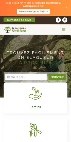 Anteprima del sito Annuaire Des Élagueurs En France, media di Francia per articoli sponsorizzati