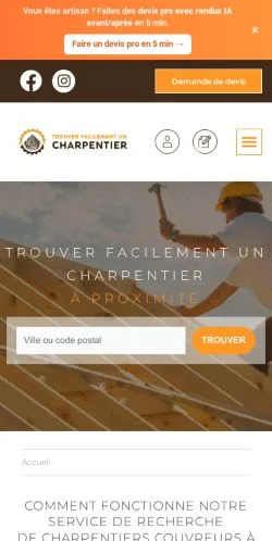 Anteprima del sito Annuaire Charpentiers France, media di Francia per articoli sponsorizzati
