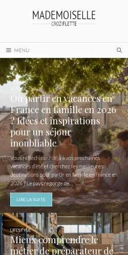 Anteprima del sito Mademoiselle Croziflette, media di Francia per articoli sponsorizzati