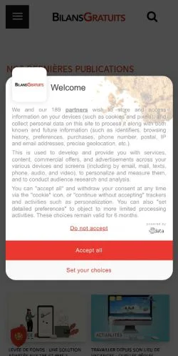 Anteprima del sito Bilans Gratuits, media di Francia per articoli sponsorizzati