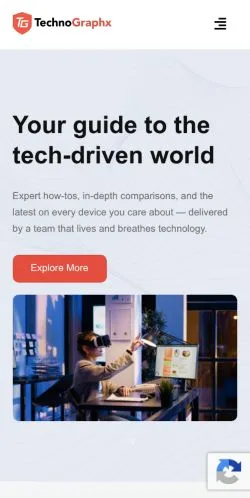 Forhåndsvisning av nettstedet TechnoGraphx, medium fra USA for sponsede artikler