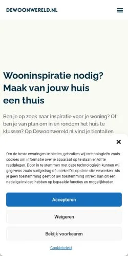 Anteprima del sito De Woonwereld, media di Paesi Bassi per articoli sponsorizzati