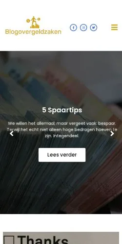 Podgląd witryny Blog Over Geldzaken, medium z kraju Holandia do artykułów sponsorowanych