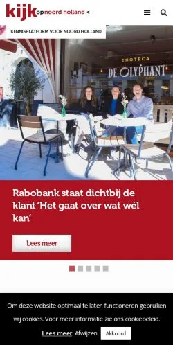 Anteprima del sito Kijk op Noord-Holland, media di Paesi Bassi per articoli sponsorizzati