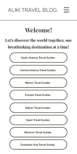 스폰서 기사용 미국 매체 Aliki Travel Blog 사이트 미리보기