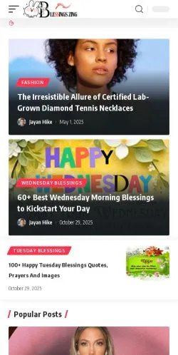 스폰서 기사용 미국 매체 Blessings Zing 사이트 미리보기