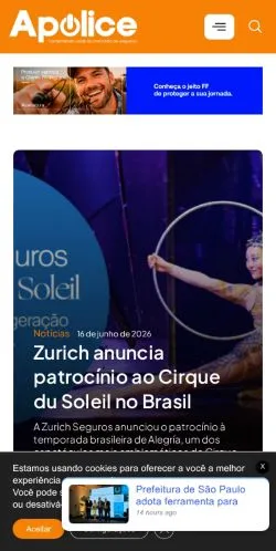 Anteprima del sito Revista Apólice, media di Brasile per articoli sponsorizzati