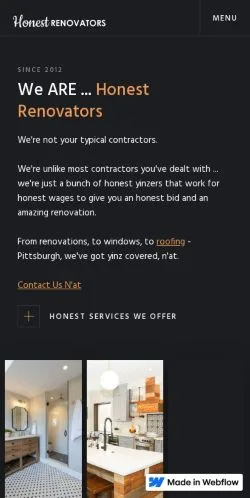 Podgląd witryny Honest Renovators, medium z kraju Stany Zjednoczone do artykułów sponsorowanych