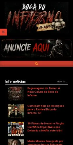 스폰서 기사용 브라질 매체 Boca do Inferno 사이트 미리보기