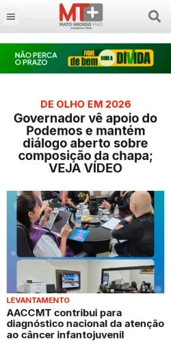 Anteprima del sito Mato Grosso Mais, media di Brasile per articoli sponsorizzati