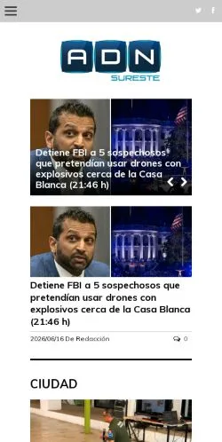 Aperçu du site ADN Sureste, média de Mexique pour articles sponsorisés