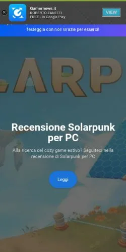Podgląd witryny Gamernews, medium z kraju Włochy do artykułów sponsorowanych