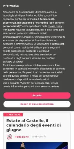 Anteprima del sito Milano Weekend, media di Italia per articoli sponsorizzati