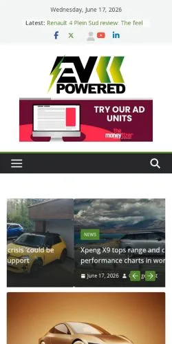 Vorschau der Website EV Powered, Medium aus Vereinigtes Königreich für gesponserte Artikel