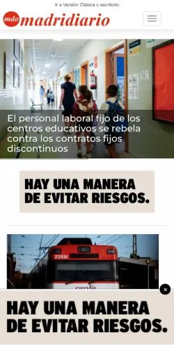 Podgląd witryny Madridiario Noticias de Madrid, medium z kraju Hiszpania do artykułów sponsorowanych