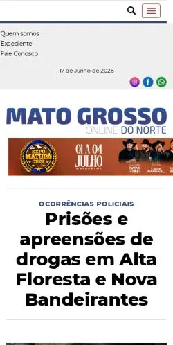 Podgląd witryny Jornal MT Norte, medium z kraju Brazylia do artykułów sponsorowanych
