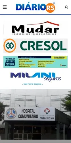 Anteprima del sito DiárioRS, media di Brasile per articoli sponsorizzati