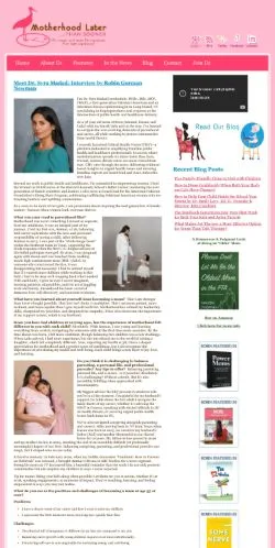 Anteprima del sito MotherhoodLater, media di Stati Uniti per articoli sponsorizzati