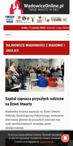 Podgląd witryny Wadowice Online, medium z kraju Polska do artykułów sponsorowanych