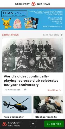Anteprima del sito Stockport Nub News, media di Regno Unito per articoli sponsorizzati