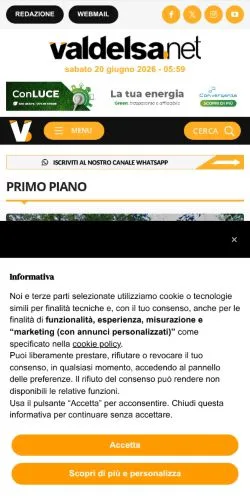 Anteprima del sito Valdelsa, media di Italia per articoli sponsorizzati