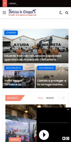 Anteprima del sito Noticias de Chiapas, media di Messico per articoli sponsorizzati