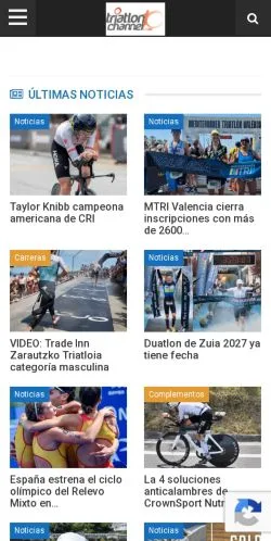 Podgląd witryny Triatlon Channel, medium z kraju Hiszpania do artykułów sponsorowanych