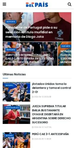 Podgląd witryny Diario del País, medium z kraju Hiszpania do artykułów sponsorowanych