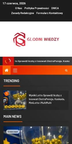 Anteprima del sito Głodni Wiedzy, media di Polonia per articoli sponsorizzati