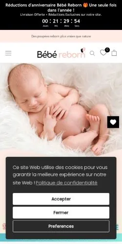 Podgląd witryny Bébé Reborn, medium z kraju Francja do artykułów sponsorowanych