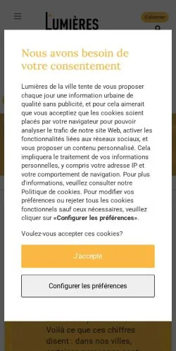 스폰서 기사용 프랑스 매체 Lumières de la Ville 사이트 미리보기