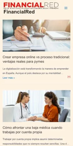スポンサード記事向けのスペインメディア、FinancialRedのサイトプレビュー