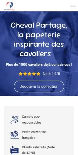 Anteprima del sito Cheval Partage, media di Francia per articoli sponsorizzati