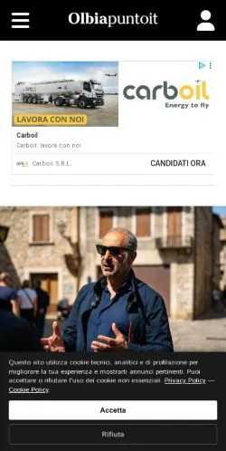 Podgląd witryny Olbia, medium z kraju Włochy do artykułów sponsorowanych
