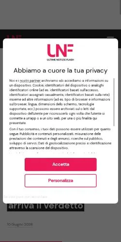 Anteprima del sito Ultime Notizie Flash, media di Italia per articoli sponsorizzati