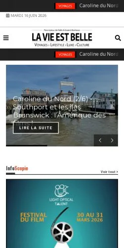 Podgląd witryny La Vie Est Belle Voyages, medium z kraju Francja do artykułów sponsorowanych