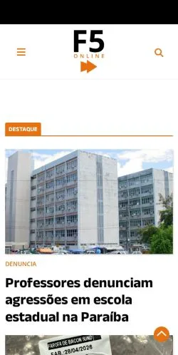 Anteprima del sito F5 Online, media di Brasile per articoli sponsorizzati