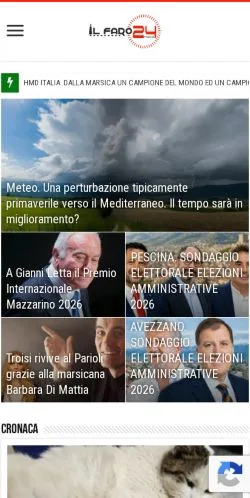 Vista previa del sitio Il Faro 24, medio de Italia para artículos patrocinados