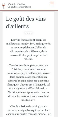 Anteprima del sito Vins Du Monde, media di Francia per articoli sponsorizzati