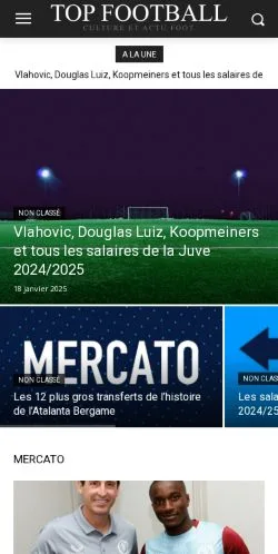 Pré-visualização do site Top Football, meio de França para artigos patrocinados