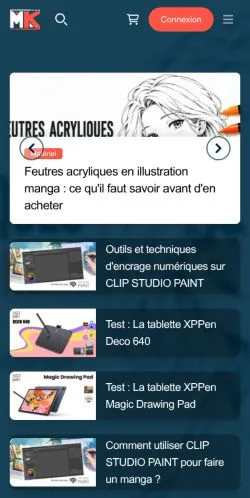 Voorbeeld van de site Le Mangakoaching, medium uit Frankrijk voor gesponsorde artikelen